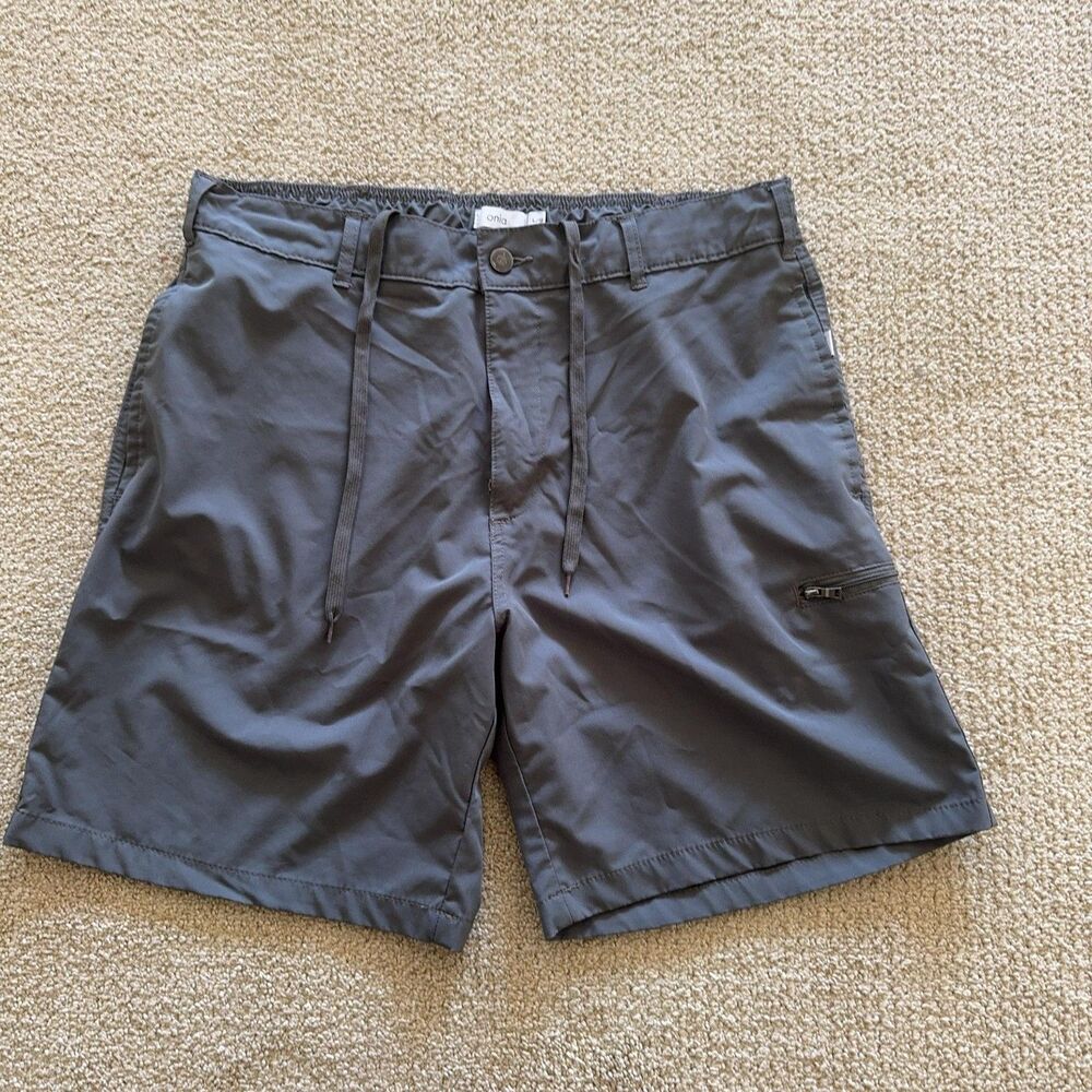 Onia Swim Shorts Mens Large Gray Stretch Drawstring Board Trunks Quick Dry